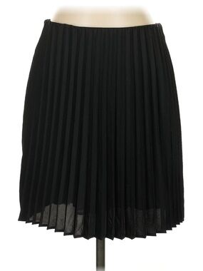 J. Crew Black Pleated Skater Skirt
